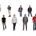 Multiple Men In Various Poses With Different Casual And Formal Clothing Styles