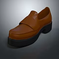 Brown Leather Loafers With Black Platform Sole Modern Stylish Casual Everyday Shoes