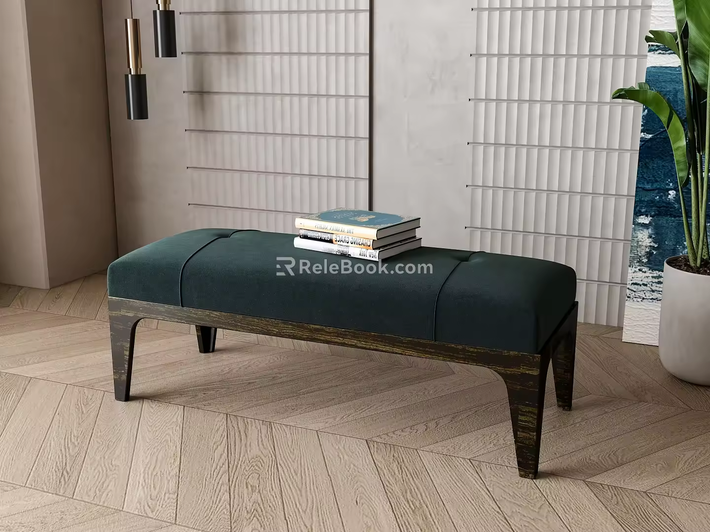Retro sofa stool 3d model