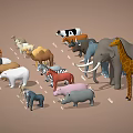 Various Animals Collection Featuring Elephants Giraffes Pandas Tigers Zebras And More