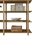 Minimalist Natural Wood Open Storage Shelf For Displaying Books Framed Artworks And Chic Home Decor
