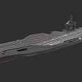Aircraft Carrier With Extended Flight Deck Runway Lines And Island Structure 3d model