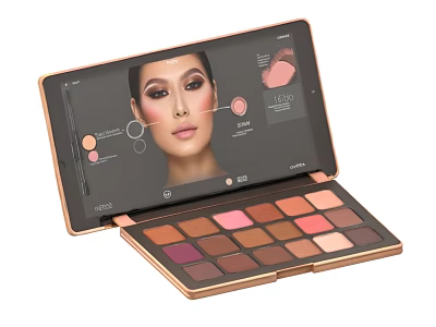 Eyeshadow Palette With Multiple Color Shades Rose Gold Case Learn Tutorial Design 3d model