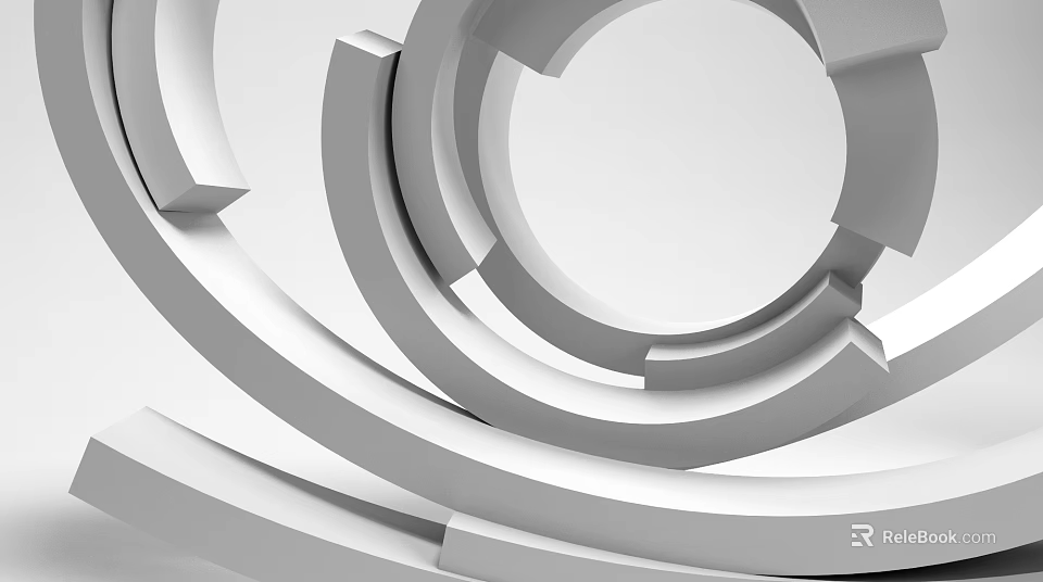 Modern Commercial Equipment Featuring Circular Geometric Structure And Design Elements 3d model