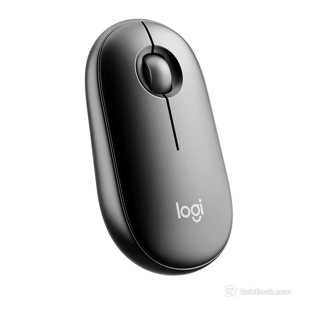 Logitech Black Wireless Computer Mouse With Sleek Design And Scroll Wheel 3d model 