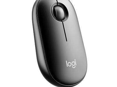 Logitech Black Wireless Computer Mouse With Sleek Design And Scroll Wheel 3d model