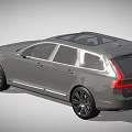Grey Volvo Estate Car With UK License Plate And Dark Roof Modern Design