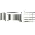 Three Types of Metal Railings with Vertical Bars and Grid Patterns