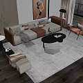 Elegant Modern Sofa and Coffee Table Set with Throw Pillows Blanket and Armchair