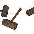 Wooden Mallets Set of Three Essential Hardware Tools with Sturdy Handles