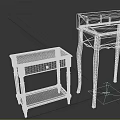 Black Wooden Side Table And Writing Desk With Storage Shelf And Drawer