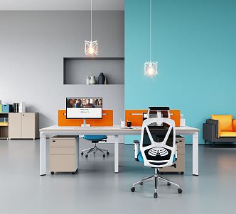 Modern office desk and chair office desk and chair combination 3d model