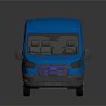 Blue Cargo Van With Modern Exterior Design And Front Grille Details