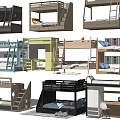 Modern Bunk Bed Designs With Various Styles Storage Solutions And Built In Desk 3d model