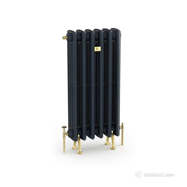 Elegant Black Bathroom Cabinet Rack With Gold Metal Fittings And Modern Design 3d model 