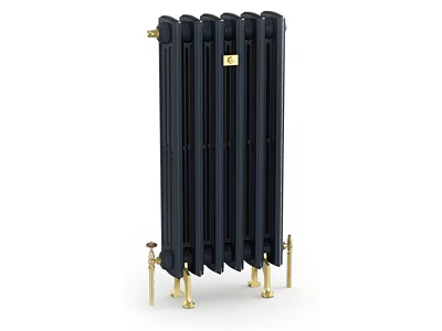 Elegant Black Bathroom Cabinet Rack With Gold Metal Fittings And Modern Design 3d model