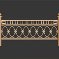 Ornate Golden Metal Railing With Spherical Finials And Circular Patterns