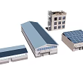 Industrial Park Featuring Various Factory Buildings Solar Panel Roofs And Multi Story Structures