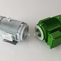 Gray and Green Industrial Electric Motors for Heavy Duty Industrial Applications