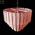 Modern White Transparent Sheet Like Chandelier With Metallic Frame Hanging Design