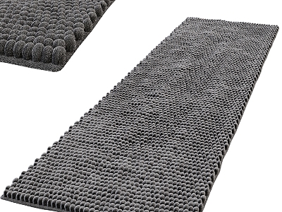 Vintage fabric pile long carpet 3d model