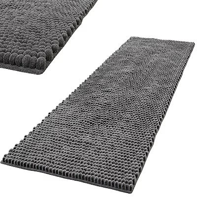 Gray Square Rug With Textured Honeycomb Pattern For Living Room Decor 3d model
