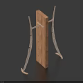 Simple Wooden Rectangular Daily Life Product With Metal Support Stands And Stable Structure