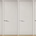 Modern White Hinged Doors With Sleek Metal Handles For Interior Use 3d model