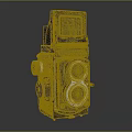 Vintage Rolleiflex Twin Lens Reflex Camera With Classic Black Body And Metal Parts