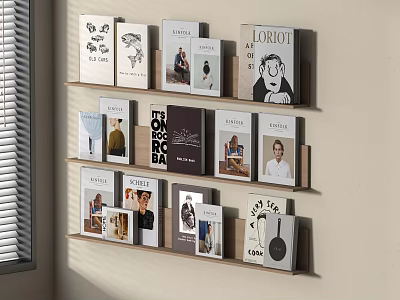 Bookshelf Books Book Decorations Wall-mounted 3d model
