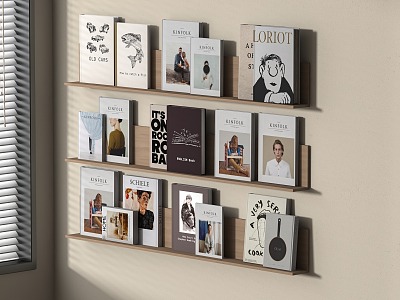 Bookshelf Books Book Decorations Wall-mounted 3d model