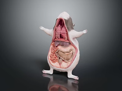 3D Rendered Anatomical Mouse Model Medical Device With Detailed Internal Organs 3d model