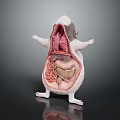 3D Rendered Anatomical Mouse Model Medical Device With Detailed Internal Organs