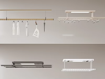Various Modern Clothes Hanger Designs For Home Overhead Hanging With Hooks 3d model