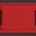 Red MARVEL Plastic Storage Box With Lid And Black Handles For Organizing Items