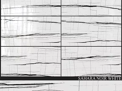Sahara Noir White Stone Slab With Natural Vein Pattern For Construction Use 3d model