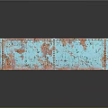 Turquoise Rusted Metal Storage Container With Divided Compartments And Rivet Details