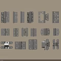 Assorted Metal Hinges in Various Styles and Designs for Furniture Doors