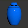 Modern Glossy Blue Decorative Vase With Sleek Design And Shiny Finish
