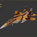 Modern Fighter Jet With Orange And Brown Camouflage Sleek Aerodynamic Design