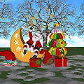 Commercial Christmas Decoration Display Equipment Featuring Santa Claus And Gift Boxes
