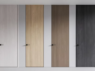 Modern Interior Hinged Doors In Various Wooden Tones And Neutral Colors 3d model