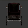 Vintage Wooden Carriage With Glass Windows And Classic Four Wheeled Design