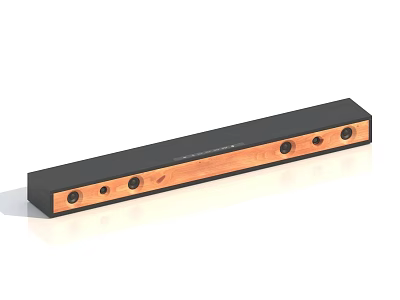 Modern Rectangular Storage Box With Wooden Panel And Black Frame Circular Holes 3d model