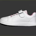 White Casual Sneakers With Pink Laces And Soft Inner Lining Design