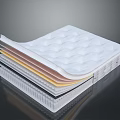 Multi Layered Mattress With White Quilted Top And Supportive Foam Structure 3d model