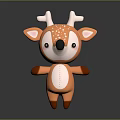 Cute Deer Shaped Orange Decorative Furniture With White Spots And Black Features