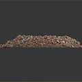 Construction Debris Pile With Small Excavator On Demolition Site