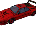 Red BMW Classic Race Car With White Stripes And Gerhard Berger Livery