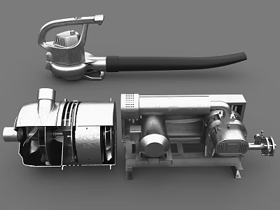 Industrial Pumps And Mechanical Components With Metal Construction And Heavy Duty Design 3d model